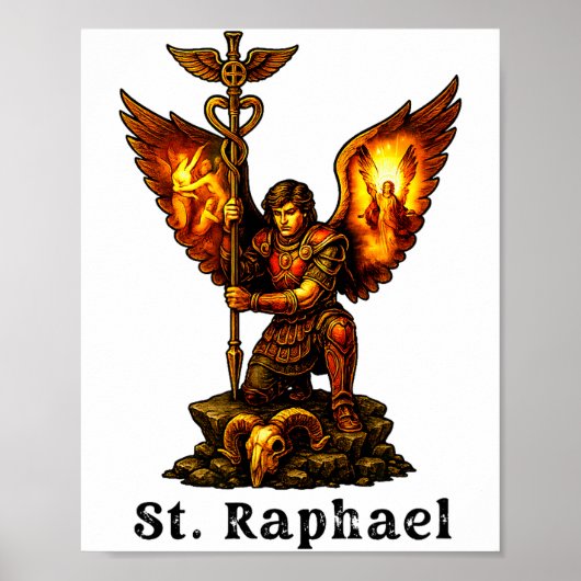 Heiliger Erzengel Raphael Christliche Kunst Glaube Poster (Vorne)