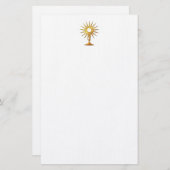 Heiliger Eucharist in der goldenen Monstrance Briefpapier (Vorne/Hinten)