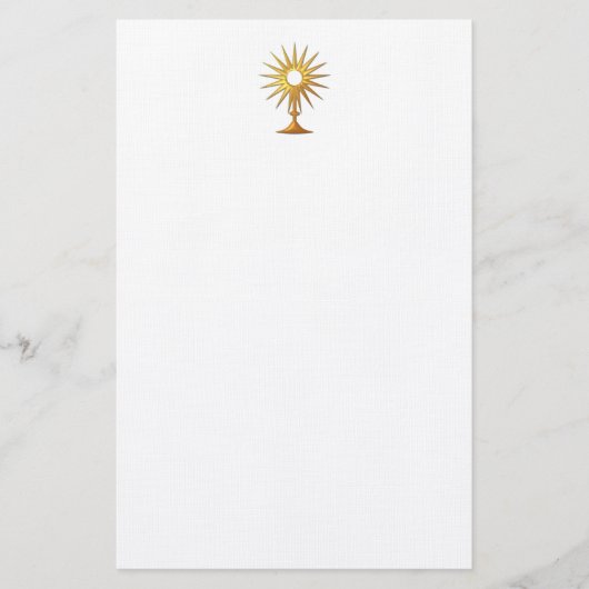 Heiliger Eucharist in der goldenen Monstrance Briefpapier (Vorderseite)