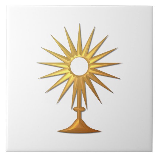Heiliger Eucharist in der goldenen Monstrance Fliese (Vorderseite)
