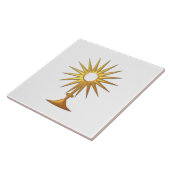 Heiliger Eucharist in der goldenen Monstrance Fliese (Seite)