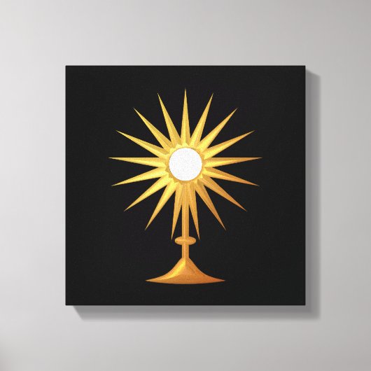 Heiliger Eucharist in der goldenen Monstrance Leinwanddruck (Vorderseite)