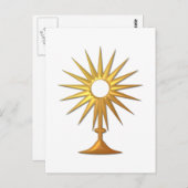 Heiliger Eucharist in der goldenen Monstrance Postkarte (Vorne/Hinten)