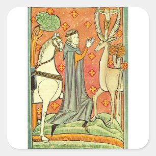 Heiliger Eustachius Apostel der Ardennen Quadratischer Aufkleber