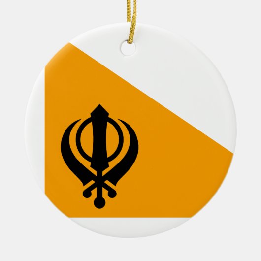 Heiliger Flaggesikhsikhism Nishan Sahib Punjabs Keramikornament (Vorne)