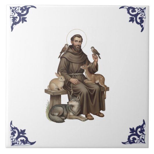 Heiliger Franz von Assisi religiös Fliese (Vorderseite)