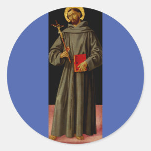 Heiliger Franz von Assisi von Antoniazzo Romano Runder Aufkleber