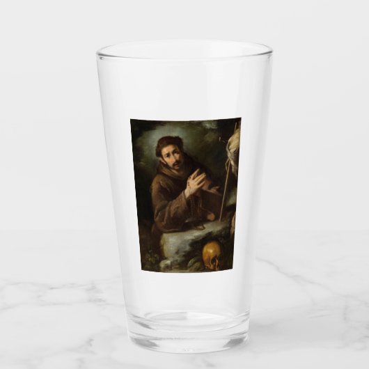 Heiliger Franziskus im Gebet (Christlicher Glaube) Glas (Vorderseite)