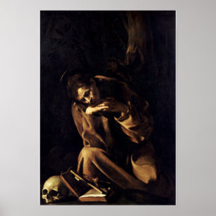 Heiliger Franziskus in Meditation Poster