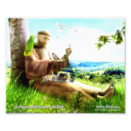 Heiliger Franziskus und die Predigt der Vögel Fotodruck