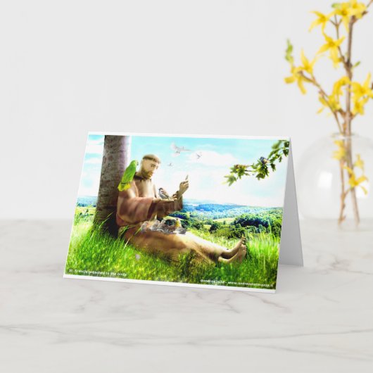 Heiliger Franziskus und die Predigt der Vögel Karte (Gelbe Blume)