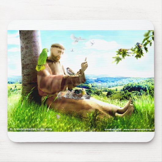 Heiliger Franziskus und die Predigt der Vögel Mousepad (Vorne)
