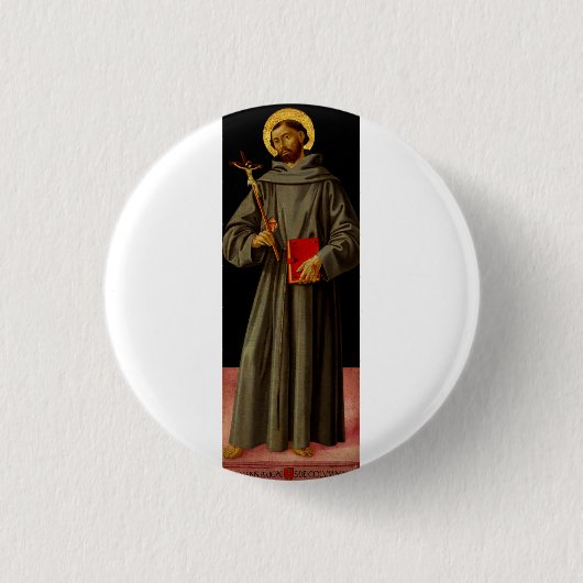 Heiliger Franziskus von Assisi durch Antoniazzo Ro Button (Vorderseite)