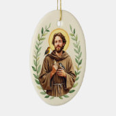 Heiliger Franziskus von Assisi Katholische Hingabe Keramik Ornament (Rechts)