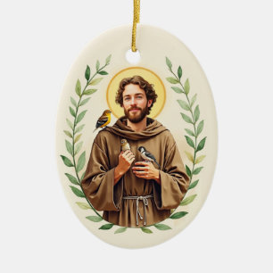 Heiliger Franziskus von Assisi Katholische Hingabe Keramik Ornament