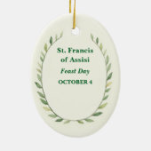 Heiliger Franziskus von Assisi Katholische Hingabe Keramik Ornament (Hinten)