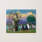 Heiliger Franziskus - Zwei Berner Sennenhunde Puzzle (Horizontal)