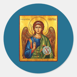 Heiliger Gabriel Der Erzengel Östlich Orthodox Byz Runder Aufkleber