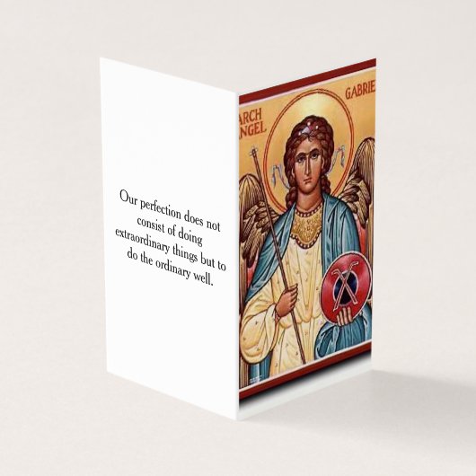 Heiliger Gabriel, Erzengel-Gebetskarte (Vorderseite)