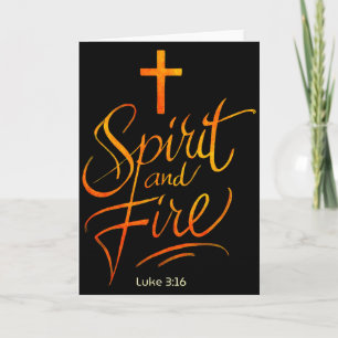 Heiliger Geist & Feuer Christliches Kreuz Jesu Karte
