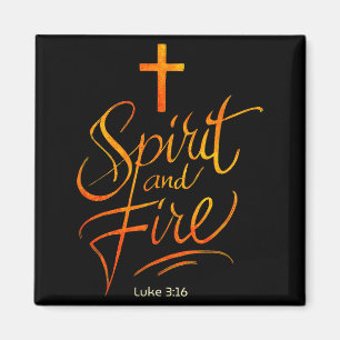 Heiliger Geist & Feuer Christliches Kreuz Jesu Magnet