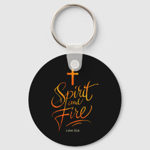 Heiliger Geist & Feuer Christliches Kreuz Jesu Schlüsselanhänger