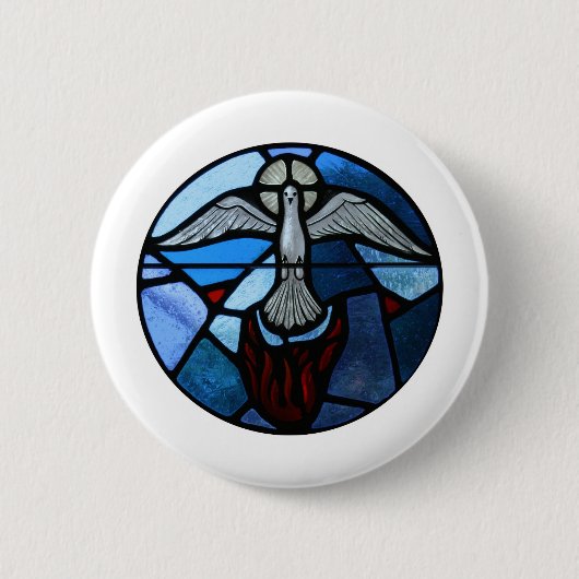 Heiliger Geist Buntglas-Kunst Button (Vorderseite)