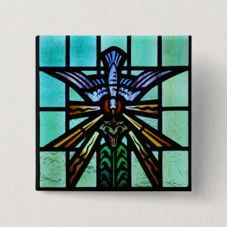 Heiliger Geist Buntglas-Kunst Button