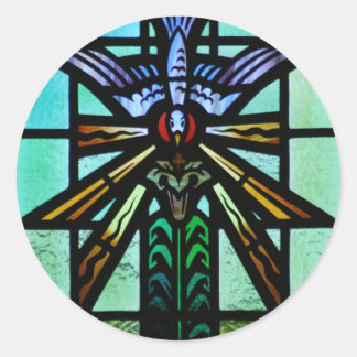 Heiliger Geist Buntglas-Kunst Runder Aufkleber