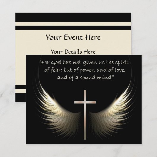 Heiliger Geist Flügel mit Kreuz und Schrift Verse (Vorne/Hinten)