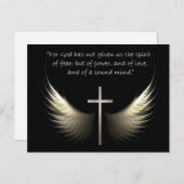 Heiliger Geist Flügel mit Kreuz und Schrift Verse Postkarte (Vorne/Hinten)