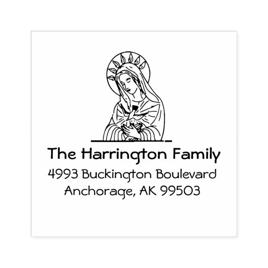 Heiliger Geist Gesegnete Jungfrau Mary Rücksendead Gummistempel (Prägung)