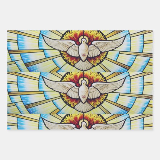 Heiliger Geist getauchte Buntglas Geschenkpapier Set (Vorderseite)