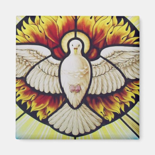 Heiliger Geist getauchte Buntglas Magnet (Vorne)