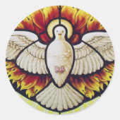 Heiliger Geist getauchte Buntglas Runder Aufkleber (Vorderseite)