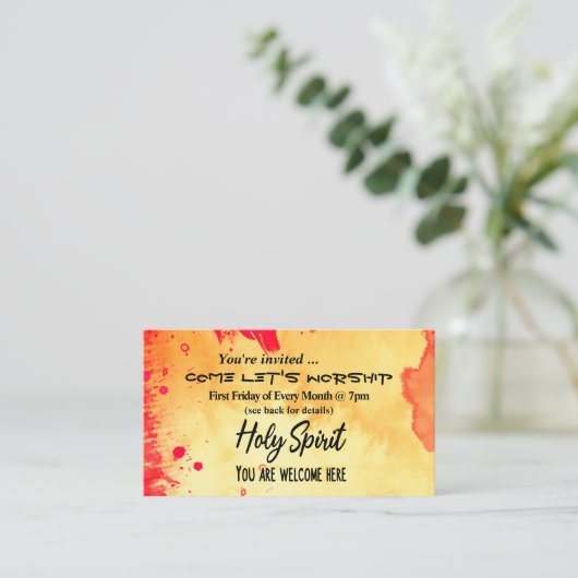 Heiliger Geist Ihr seid hier willkommen Flyer der Visitenkarte (Stehend Vorderseite)