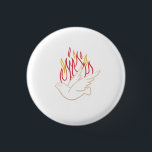 Heiliger Geist - Illustration über Tauben und Flam Button<br><div class="desc">Schöne Imitate goldene Illustration der Taube und farbenfrohe Flammen als Darstellung des Heiligen Geistes. Perfekt für die Feier der Bestätigung</div>