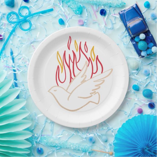 Heiliger Geist - Illustration über Tauben und Flam Pappteller (Party)