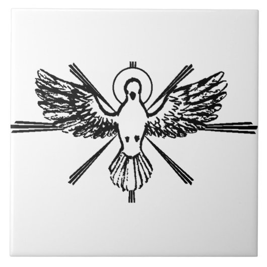 Heiliger Geist in Form von Taube Fliese (Vorderseite)