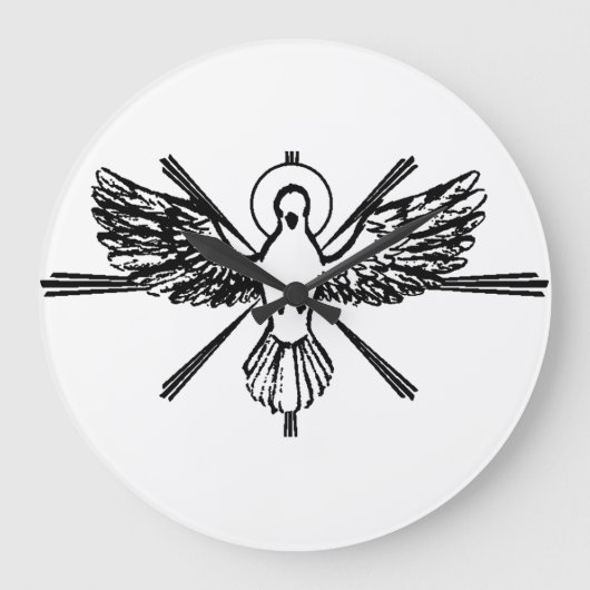 Heiliger Geist in Form von Taube Große Wanduhr (Vorderseite)