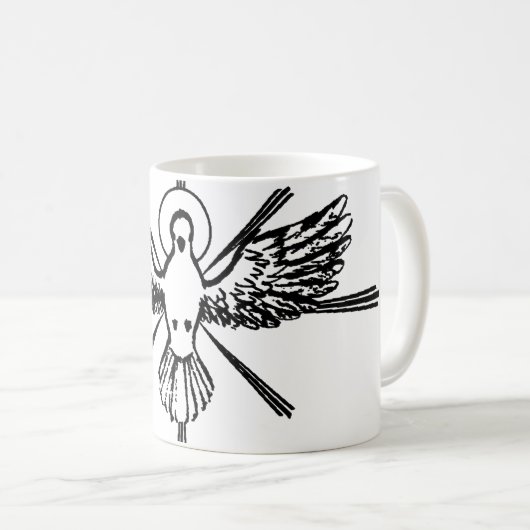 Heiliger Geist in Form von Taube Kaffeetasse (VorderseiteRechts)