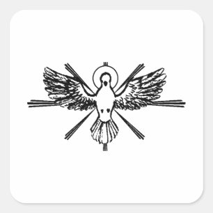 Heiliger Geist in Gestalt einer Taube Quadratischer Aufkleber