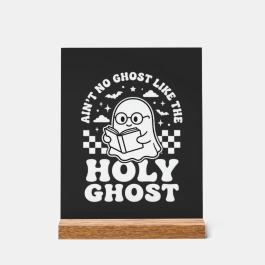 Heiliger Geist Retro Halloween-Geist-Design_1 Acrylschild (Vorderseite)