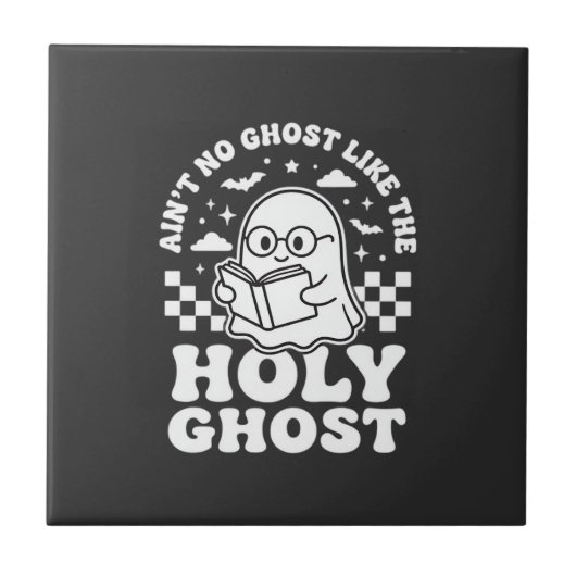 Heiliger Geist Retro Halloween-Geist-Design_1 Fliese (Vorderseite)