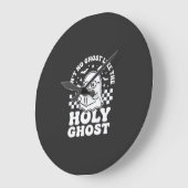 Heiliger Geist Retro Halloween-Geist-Design_1 Große Wanduhr (Winkel)