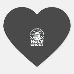 Heiliger Geist Retro Halloween-Geist-Design_1 Herz-Aufkleber