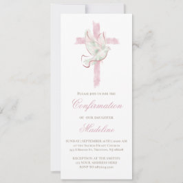 Heiliger Geist - rosa Kreuzbestätigung Einladung
