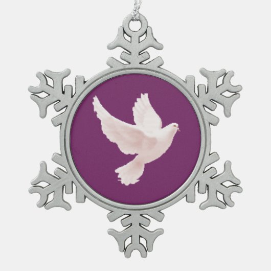 Heiliger Geist Schneeflocken Zinn-Ornament (Vorderseite)