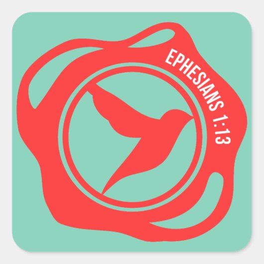 Heiliger Geist Siegel Quadratischer Aufkleber (Vorderseite)