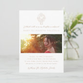 Heiliger Geist Taubenkreuz Bestätigung des Fotos Einladung (Stehend Vorderseite)